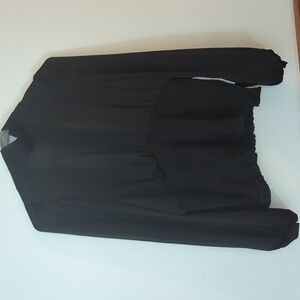 Leith  Elegant Black Long Sleeve Blouse Size L